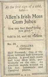 1933 Allen's League Footballers #34 Jack Collins Back